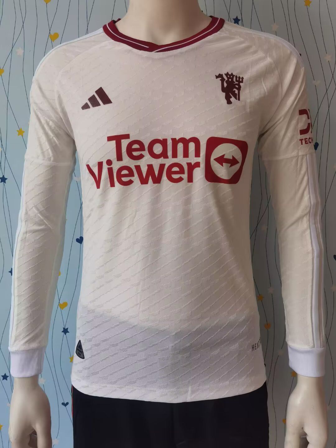 AAA Quality Manchester Utd 23/24 Third White Long Jersey(Player)